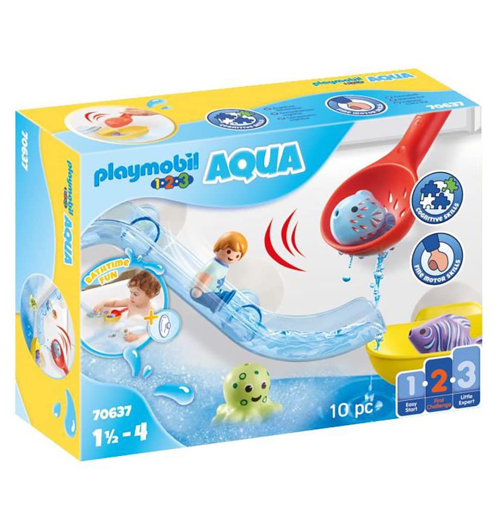 PLAYMOBIL 1.2.3 Aqua Set de joacă pentru baie cu animale marine plutitoare 1,5-4 ani