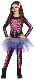 FIESTAS GUIRCA 78060 Costum schelet roz cu tutu pentru fete Halloween 3-4 ani