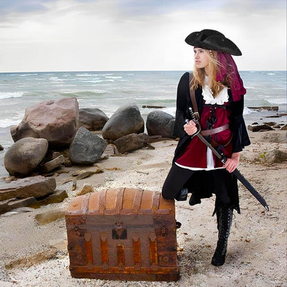 MOPQMKT Palarie pirat tricorn, piele ecologica
