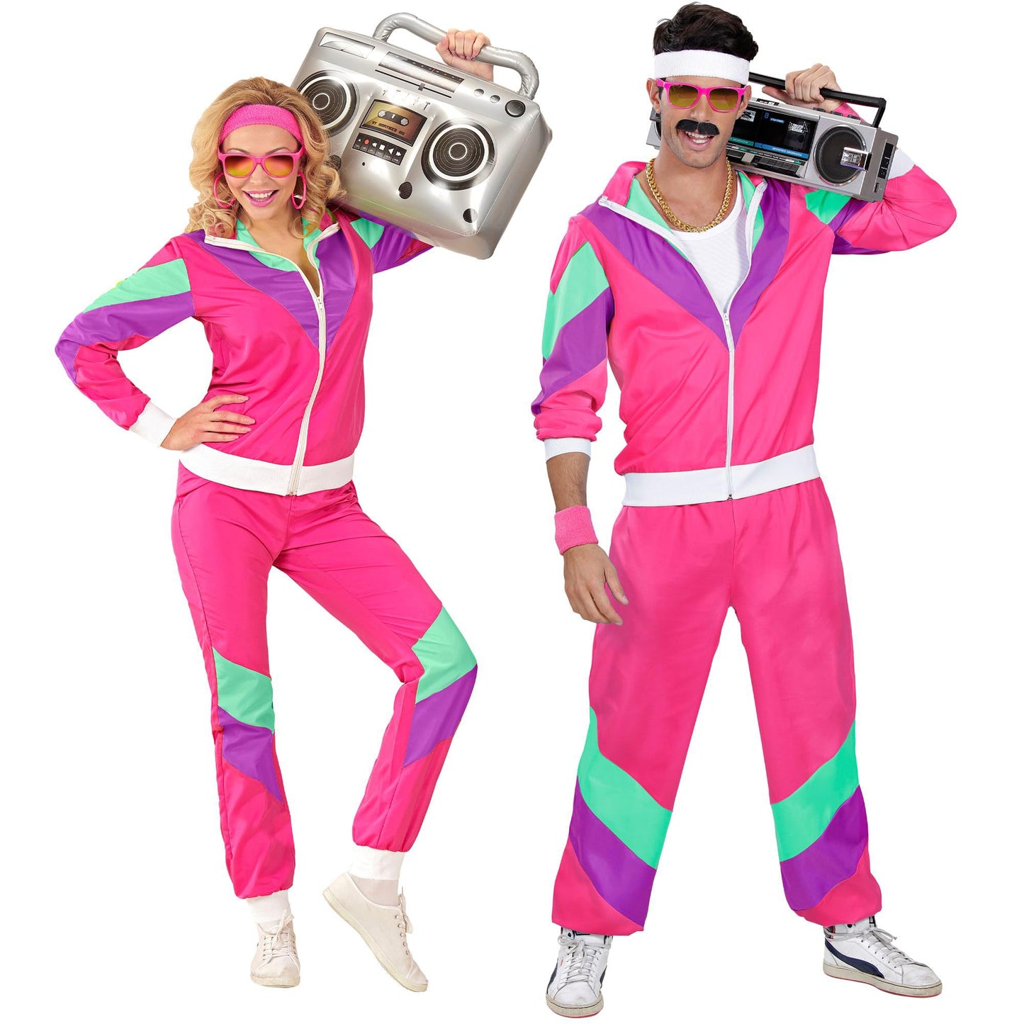 WIDMANN MILANO Fashion de Petrecere - Costum Trainingsanzug, Outfit din Anii '80, Jogginganzug, Outfit de Gust Prost, Costume de Carnaval