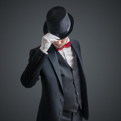 Relaxdays Zylinderhut Pălărie cilindrică neagră pentru carnaval și petrecere costum, mărime unică, max. circumferință cap 59 cm, Gentleman (negru)
