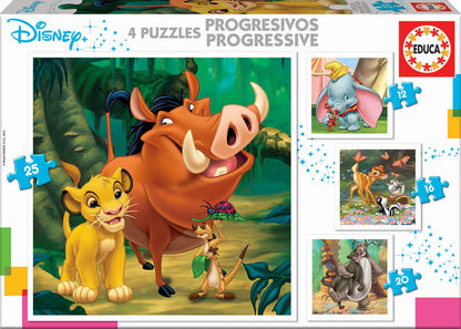 Educa 18104 Puzzle Disney 4-in-1, 12-25 piese, 3+ ani