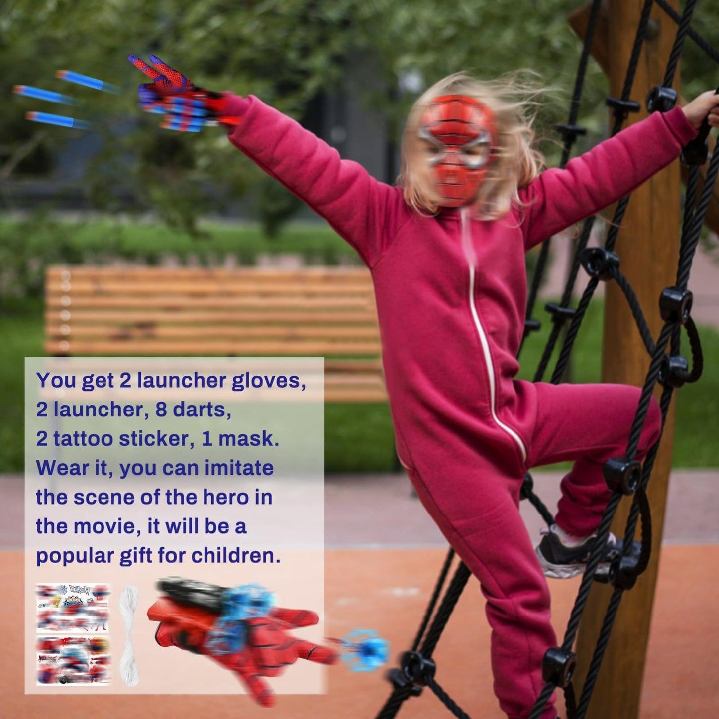 JIASHA Set 2 lansatoare mănuși Spiderman cosplay