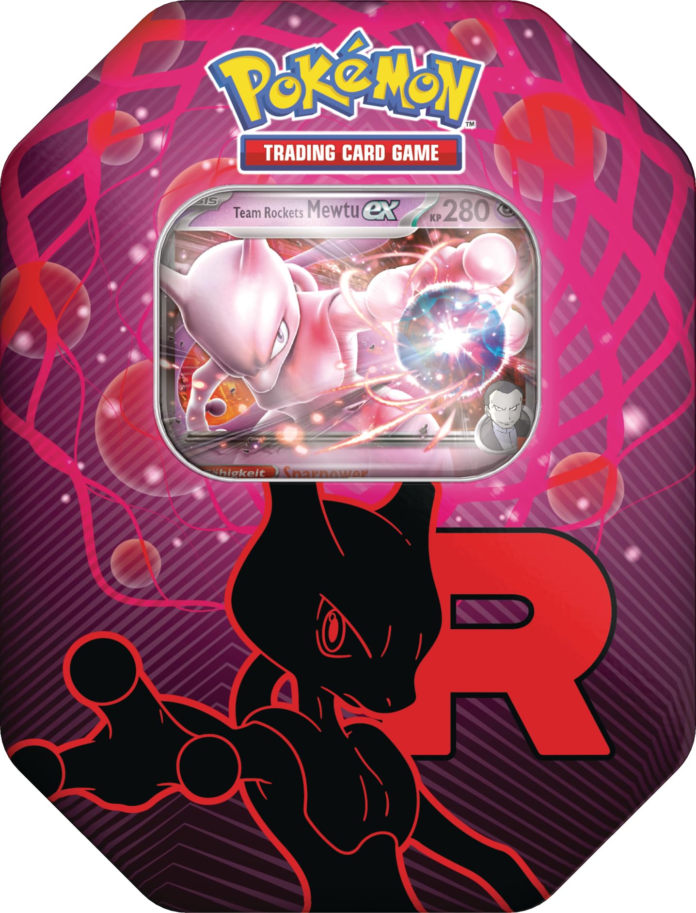 Pokémon TCG Cutie Tin Team Rocket Mewtu-ex, 4 boostere