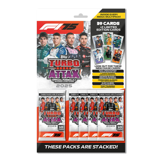 Topps Turbo Attax F1 2025 Mega Multipack, 39+2 cărți