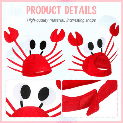 SATINIOR Pălărie costum crab reglabil cu papion roșu pentru copii femei bărbați adulți petreceri Halloween Crăciun Paște