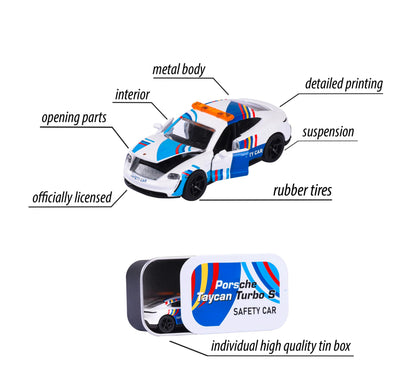 Majorette Porsche Motorsport Deluxe Taycan Turbo S Mașinuță de colecție 7,5 cm pentru copii de la 3 ani