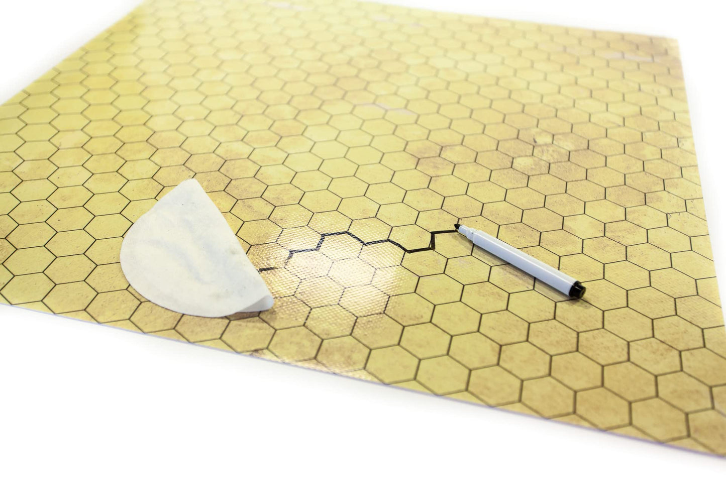 Covoras RPG 50x50cm cu grila hexagonala - covor de lupta cu stergere uscata pentru jocuri de rol, Dungeons and Dragons, Pathfinder - Papirus 1