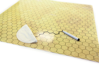 Covoras RPG 50x50cm cu grila hexagonala - covor de lupta cu stergere uscata pentru jocuri de rol, Dungeons and Dragons, Pathfinder - Papirus 1