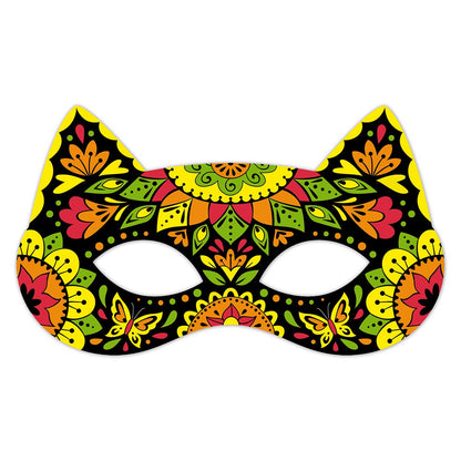 Janod - Set cu măști și markere neon - Les Ateliers du Calme - Set pentru activități creative pentru copii - Dezvoltarea abilităților motorii fine și a creativității - De la 7 ani, J07944