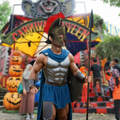 Spinosaurus Casca Romană pentru Adulți - Casca Spartan Gladiator, Helm de Războinic, Cosplay, Accesorii Costume, Îmbrăcăminte Fancy