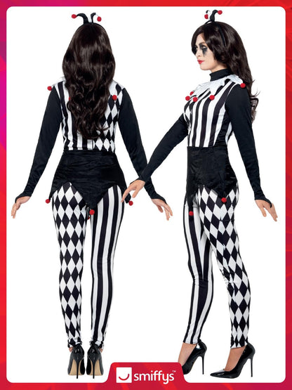 Costum Smiffys de Bufoniță pentru Femei, Negru pentru Halloween și Carnaval