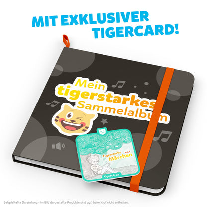 Album de colecție Tigermedia Tigercards albastru, inclusiv autocolante și poveste exclusivă pentru copii - idee de cadou pentru ziua de naștere, începerea școlii, Crăciun și Zâna Măseluță.