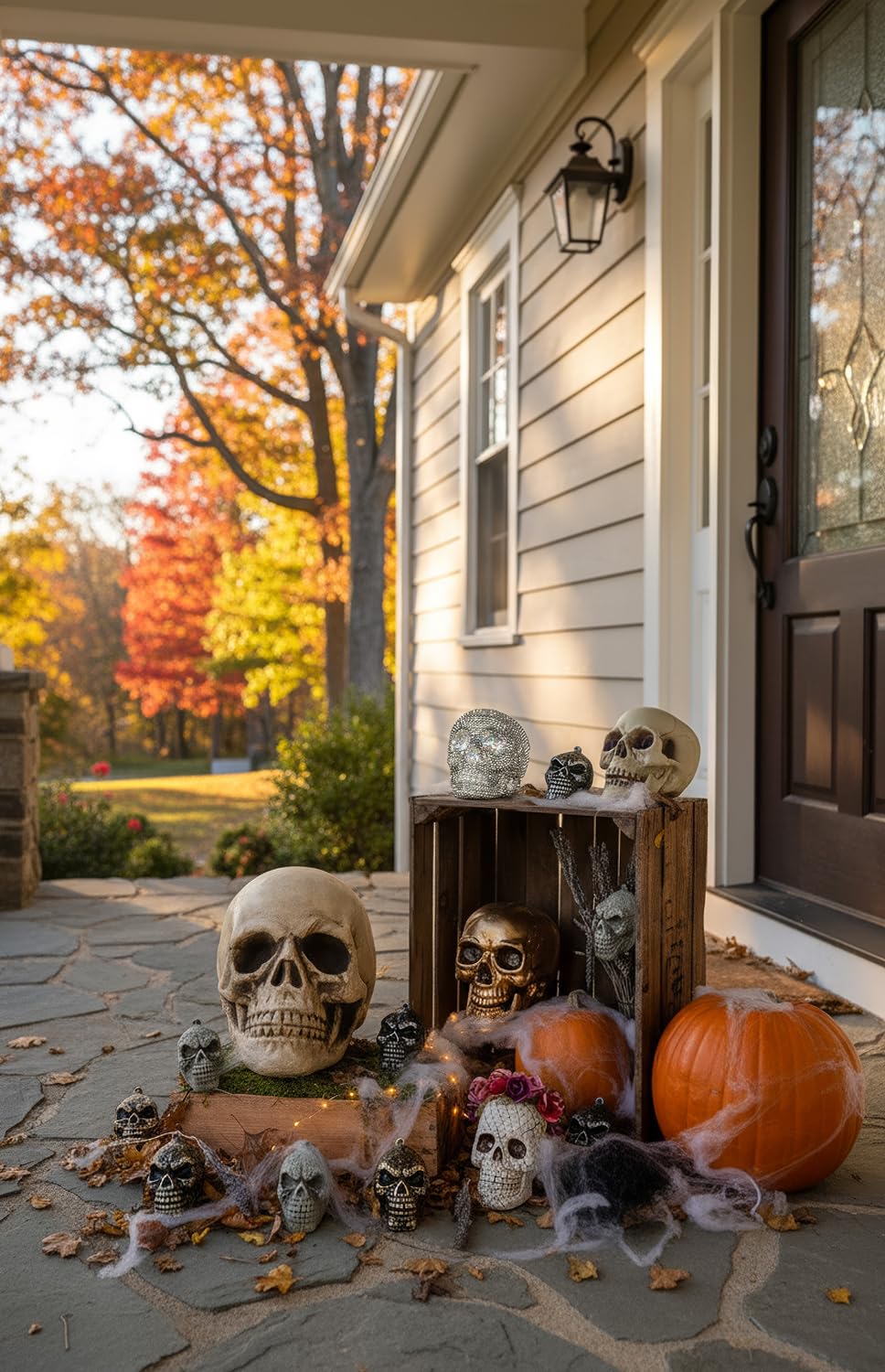 Boland 74378 Set decorativ Craniu cu maxilar mobil pentru Halloween și petreceri tematice