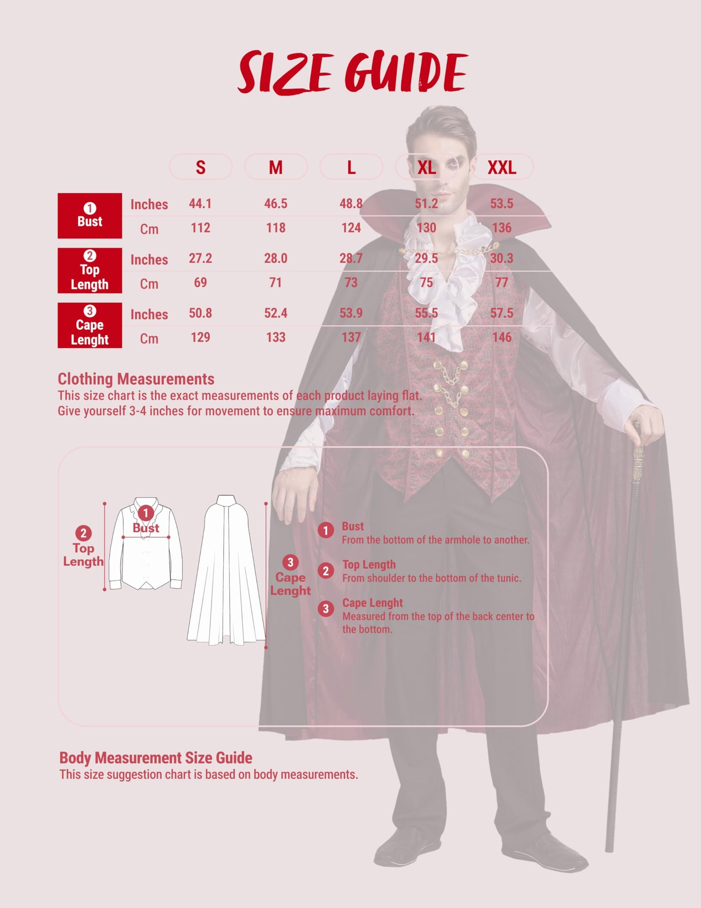 Spooktacular Creations Renaissance Costum Vampir Deluxe pentru Bărbați pentru Halloween și Joc de Rol (argintiu, M)