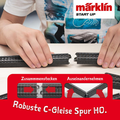 Märklin 29124 Set de tren de jucărie cu locomotivă cu aburi și vagoane tematice de Crăciun, Spur H0, de la 6 ani