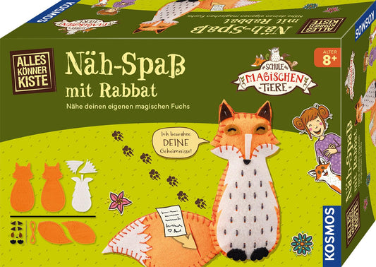 Kosmos 604677 Set de cusut cu Rabbat din Școala animalelor magice, kit creativ complet pentru copii de la 8 ani