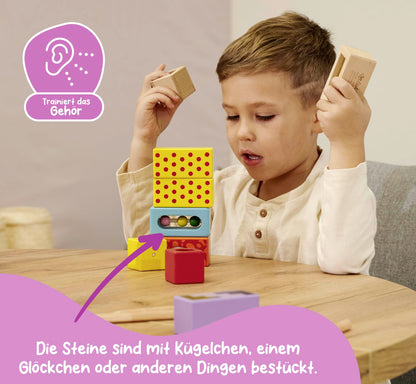Eichhorn Cuburi muzicale din lemn, 12 buc, 1+ an