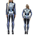 NEWUPZSI Salopeta Schelet Halloween, maneci lungi