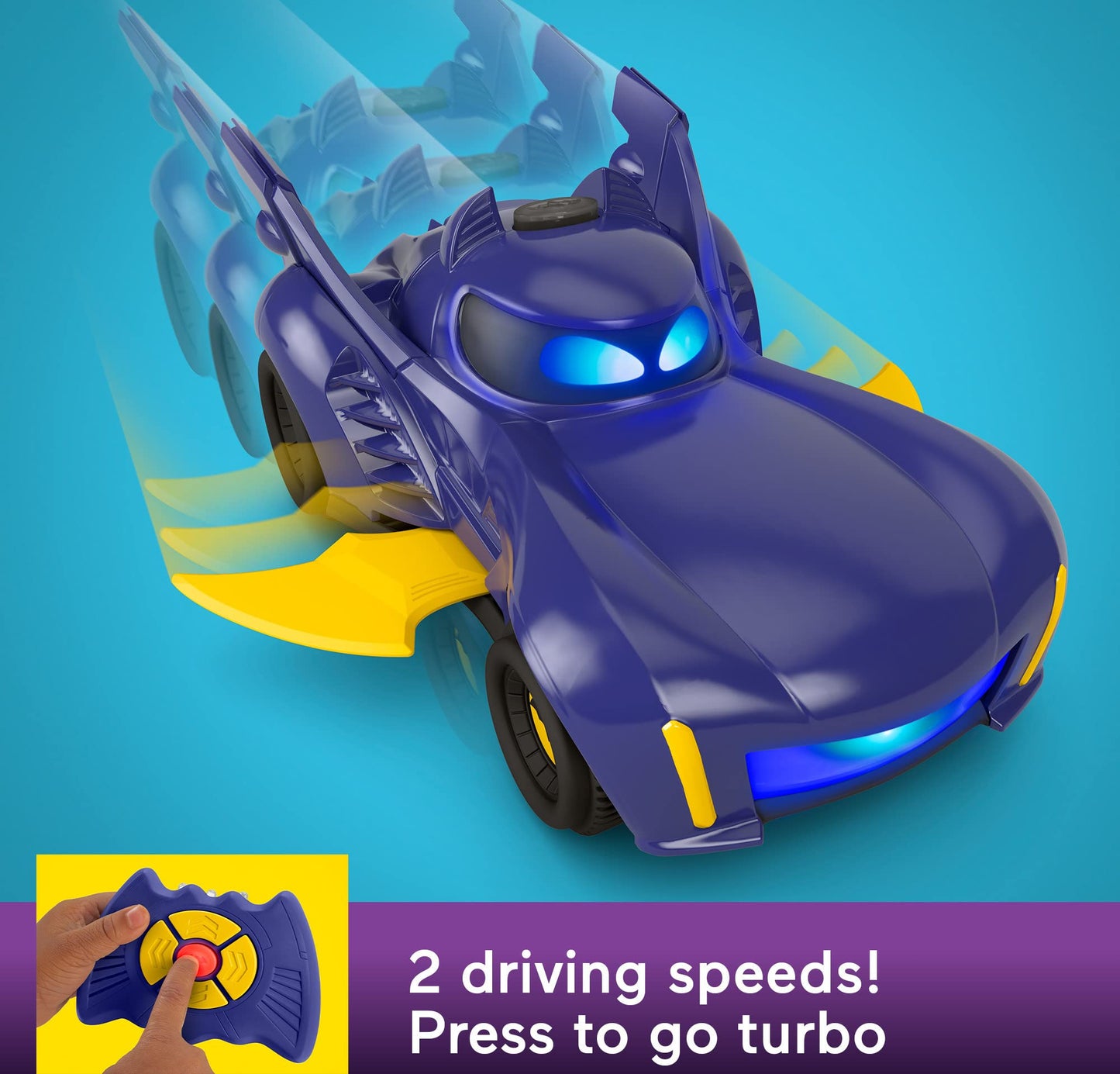 Masina Telecomandata Batmobile Fisher-Price DC Batwheels, Transformabila cu Lumini si Sunete, Pentru Copii de la 3 Ani