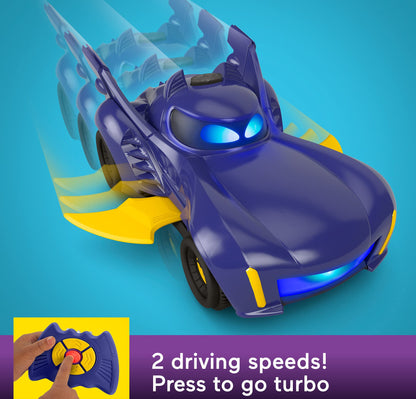 Masina Telecomandata Batmobile Fisher-Price DC Batwheels, Transformabila cu Lumini si Sunete, Pentru Copii de la 3 Ani