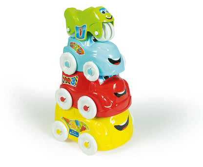 Clementoni Baby Stapelabile Mașinuțe Jucărie Motorie pentru Bebeluși de la 6 Luni pentru Dezvoltare Vizuală și Motorie