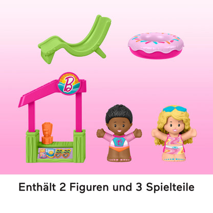 Fisher-Price Little People Set de joacă casă de plajă Barbie cu figurine și accesorii pentru copii de la 18 luni