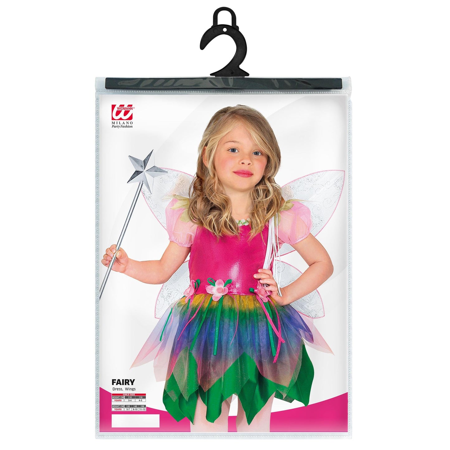 Widmann Costum Zana Curcubeu, rochie si aripi, 8-10 ani