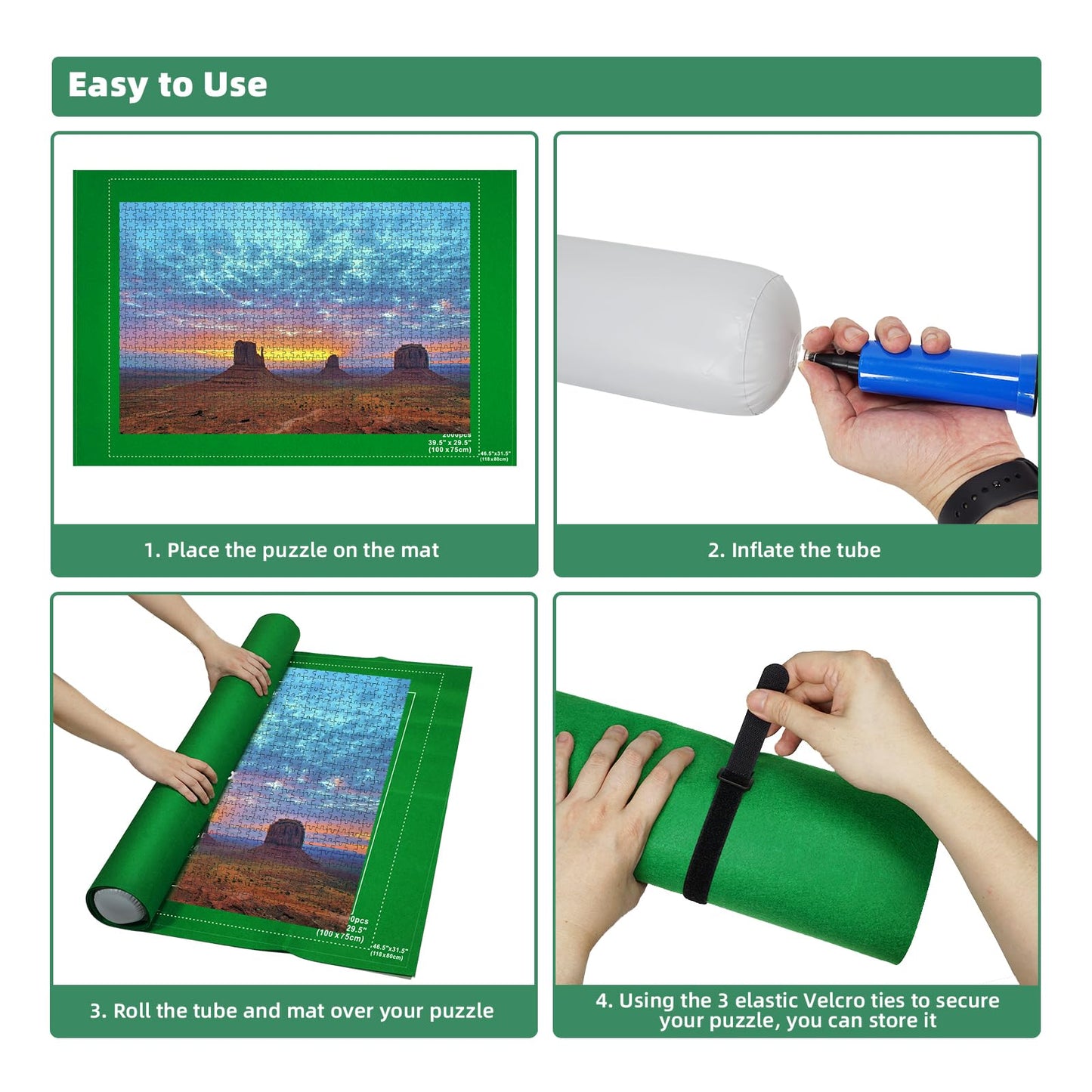Mozooson Covor puzzle roll-up, 118x80 cm, 2000 piese