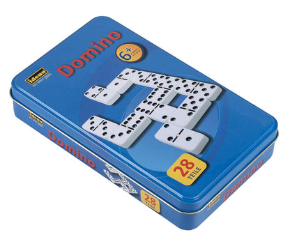 Idena Domino Double Six, 28 piese, cutie metalica, 6+ ani