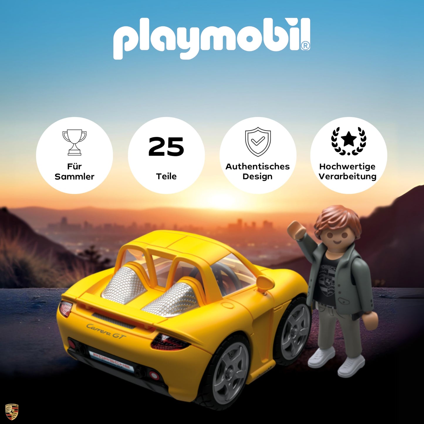 PLAYMOBIL | Mașini de Colecție | Porsche Carrera GT | Model Auto pentru Adulți și Copii, Fani Auto & Colecționari | 71859