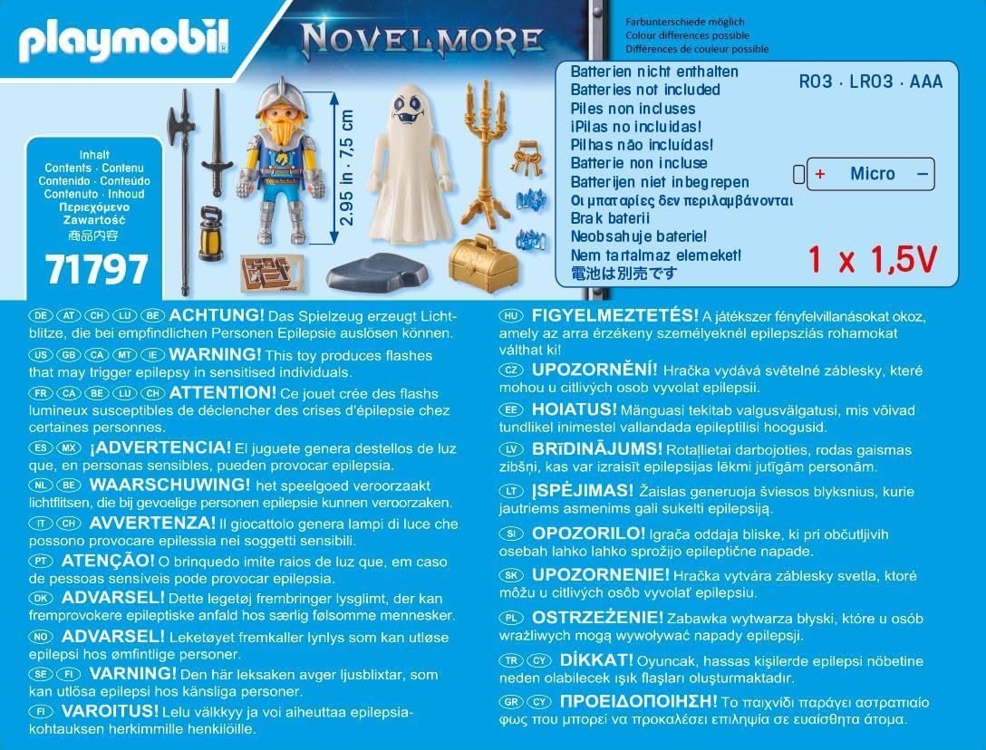 PLAYMOBIL | Novelmore | Fantomă de castel și cavaler | Jucărie pentru copii de la 4 ani | 71797