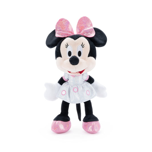 Simba 6315870396 - Minnie Mouse Strălucitoare, 25cm, Pluș, Articol Jubilare Disney 100 Ani, pentru primele luni de viață