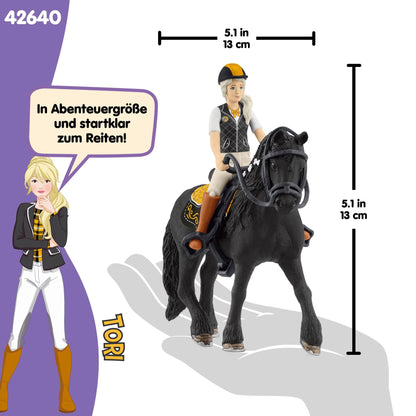 Schleich Horse Club Set de joacă cu cai Tori & Princess figurină mobilă cu cal, șa, ham și pătură pentru șa 5+ ani 8 piese