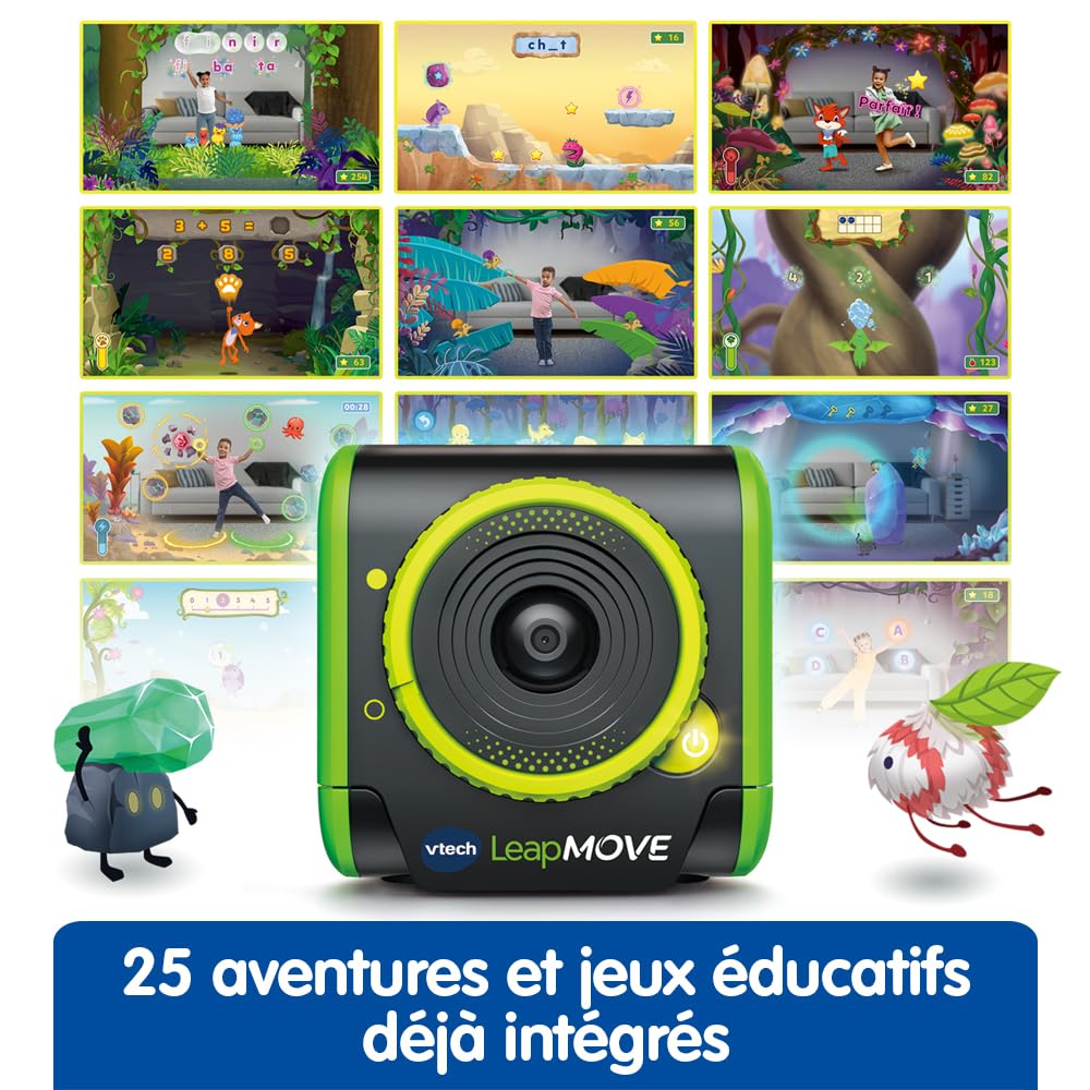 VTech LeapMOVE Consolă TV – Învățare prin mișcare cu 25 de aventuri și jocuri educaționale – Consolă pentru copii, Plug & Play, USB-C/HDMI – Cadou pentru copii de la 4 ani – Conținut în limba franceză