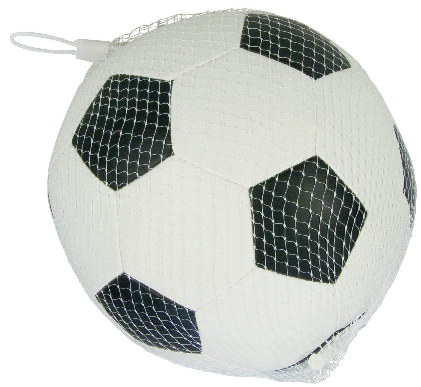 Lena 62178EC Minge de fotbal moale neagră/albă 18 cm - Minge din spumă pentru distracție îndelungată, ideală pentru copii, utilizare indoor și outdoor