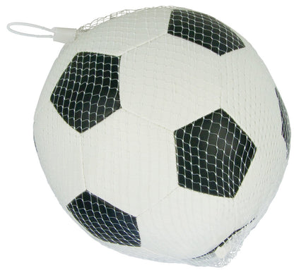 Lena 62178EC Minge de fotbal moale neagră/albă 18 cm - Minge din spumă pentru distracție îndelungată, ideală pentru copii, utilizare indoor și outdoor