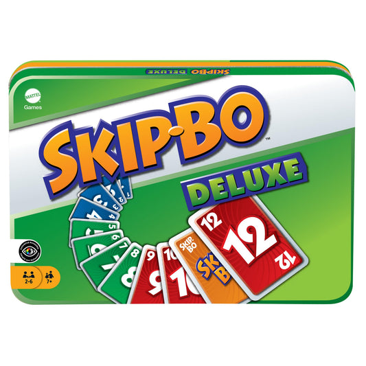 Mattel Games Skip-Bo Deluxe Joc de cărți, 7+ ani