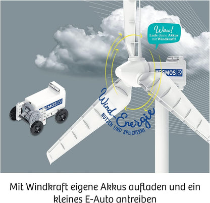 Titlu: "Kosmos 621087 Wind-Rad - Kit de construcție pentru turbine eoliene, energie regenerabilă, pentru copii 8-14 ani, ideal pentru utilizare în aer liber"