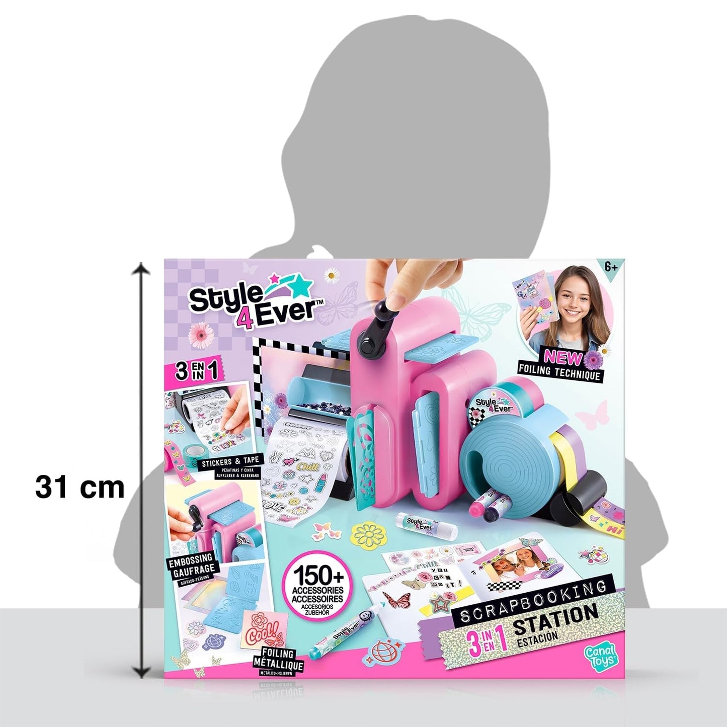 Canal Toys Style 4 Ever Set de scrapbooking 3-în-1 150+ elemente creative de la 6 ani