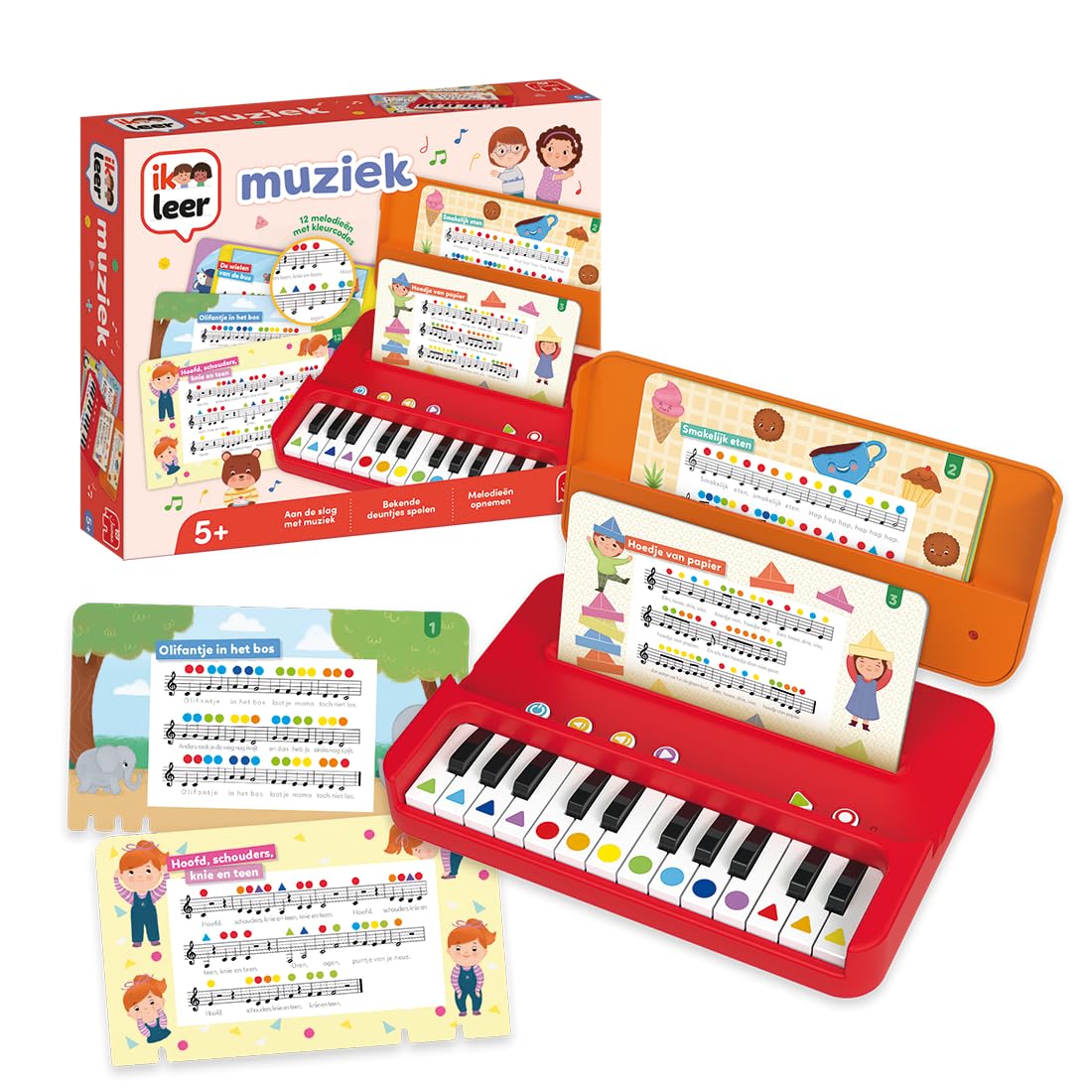 Ik Leer Ik Leer Set de joacă muzicală Pian electronic cu 12 cărți muzicale de la 5 ani