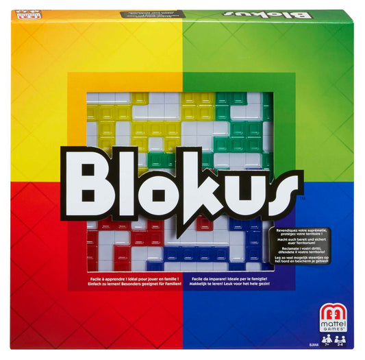 Joc de societate Mattel Games Blokus, joc de strategie pentru 2-4 jucători, ideal pentru familie, recomandat de la 7 ani, BJV44