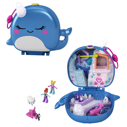 Polly Pocket GKJ52 Set de joacă Narwal cu aventuri pe gheață pentru copii de la 4 ani