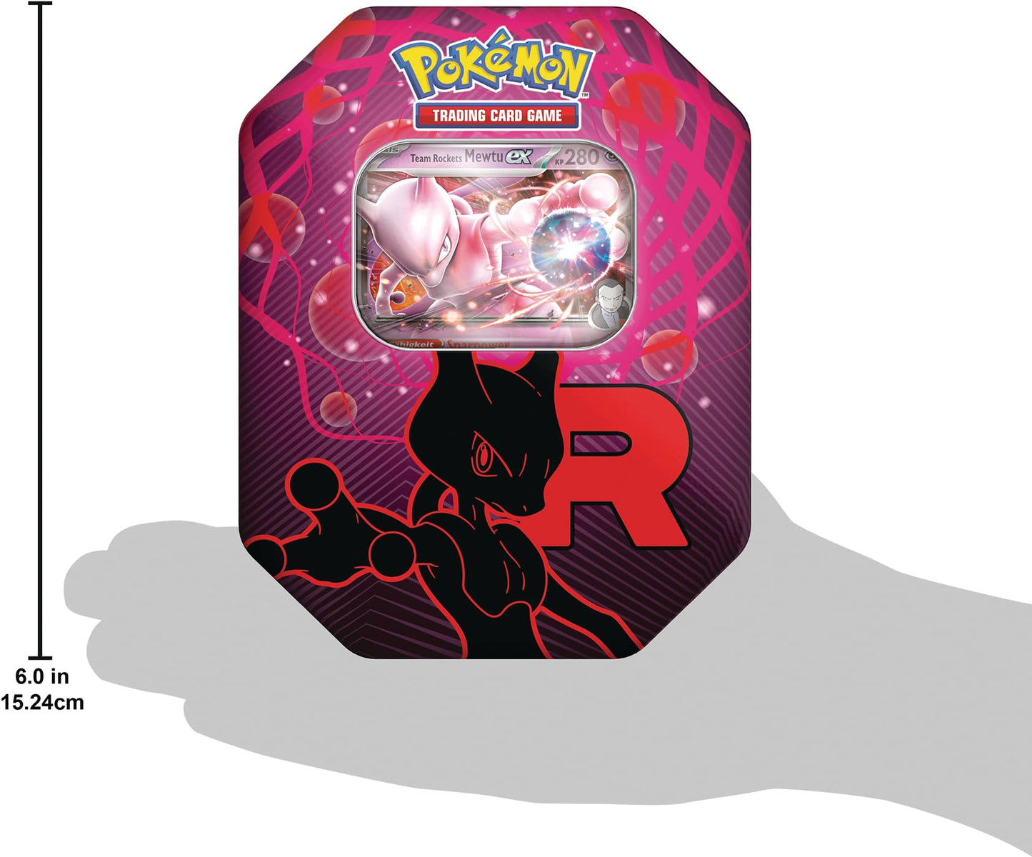 Pokémon TCG Cutie Tin Team Rocket Mewtu-ex, 4 boostere