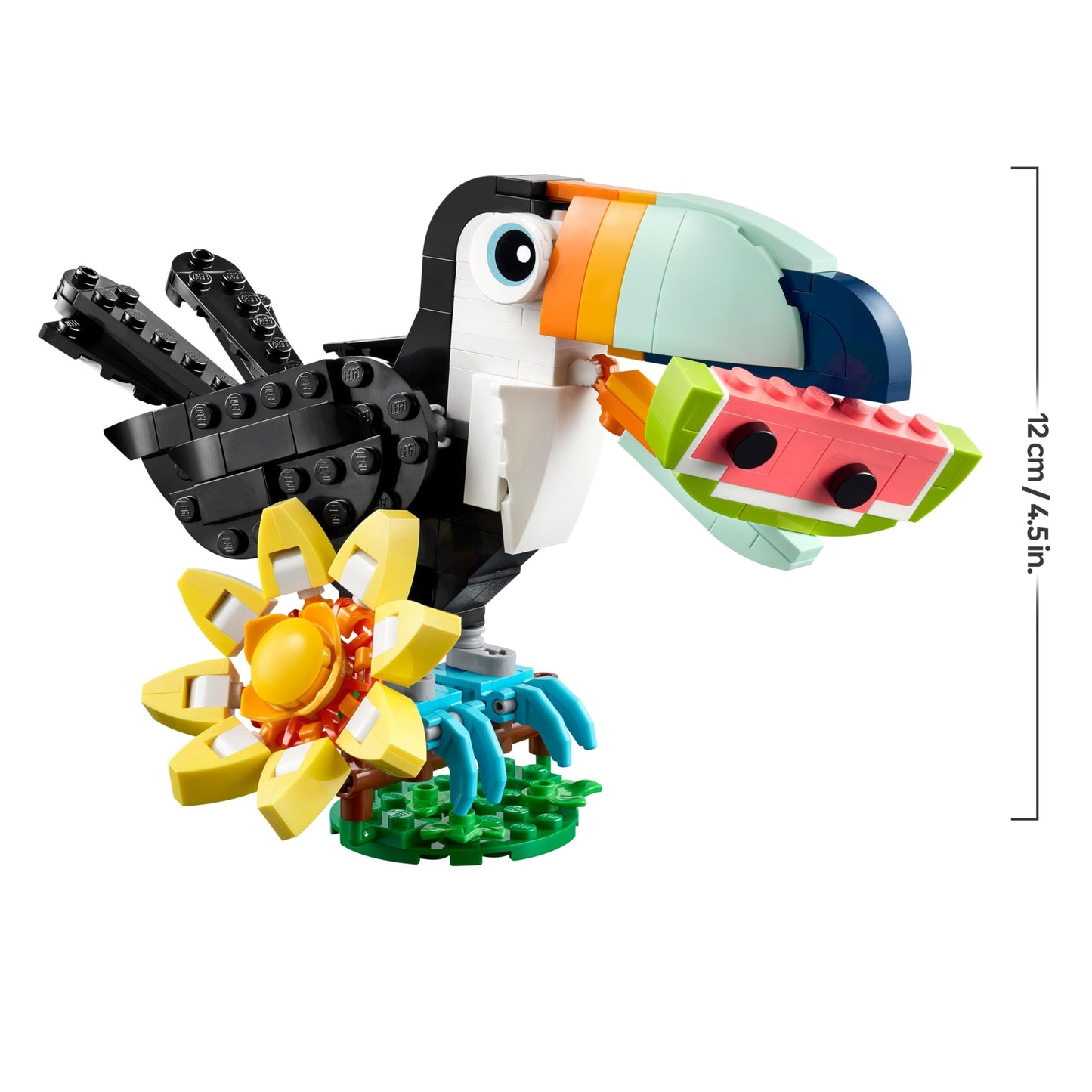 LEGO Creator Animale Sălbatice: Tucan Tropical - Jucărie 3-in-1 care se transformă în Figurina Fluture sau Pește - Jucărie Creativă - Cadou pentru Fete și Băieți de la 7 Ani 31173