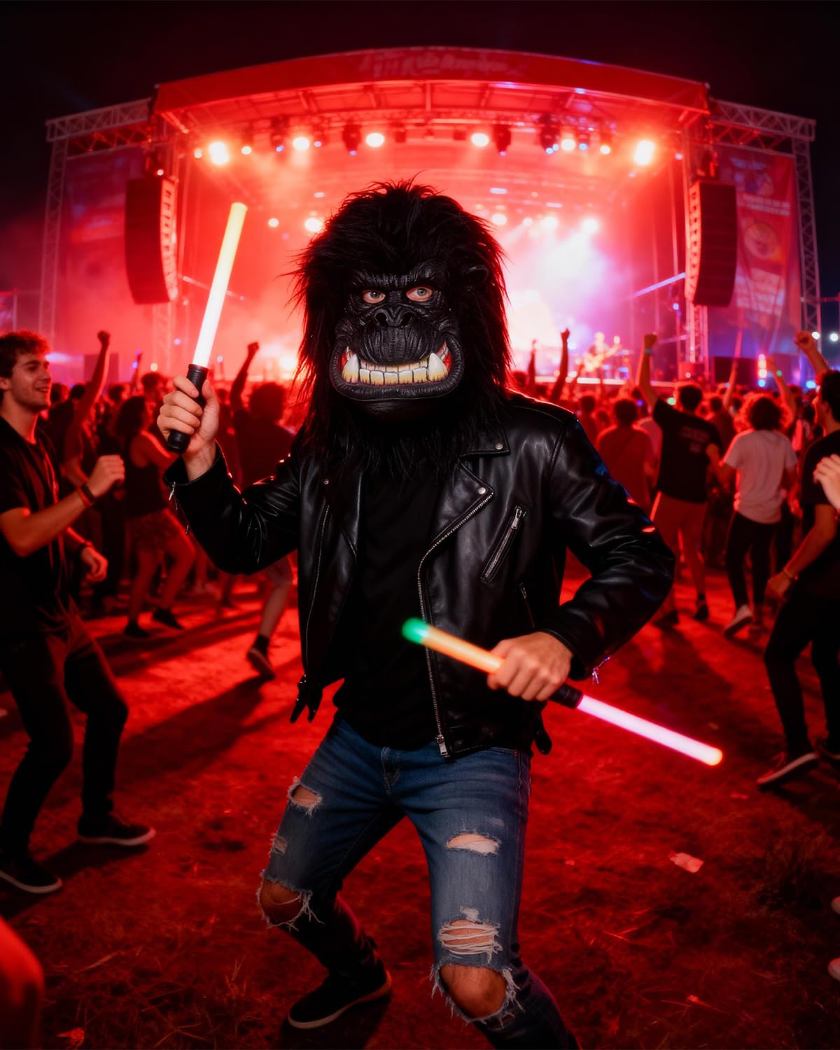 Masca Gorilla | Halloween & Carnaval – Masca din latex cu imitație de blană pentru petreceri, parade și carnavaluri