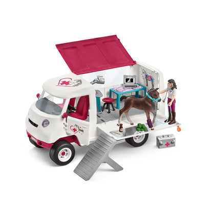 Schleich 42439 HORSE CLUB - Set de joacă cu medic veterinar mobil și mânz Hannoveraner, 37 piese, figurine Schleich și medic veterinar articulat, jucărie pentru copii de la 5 ani.