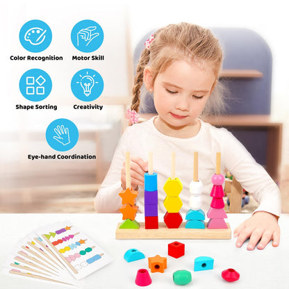Tosekry Jucărie Montessori lemn, 25 blocuri, 2+ ani
