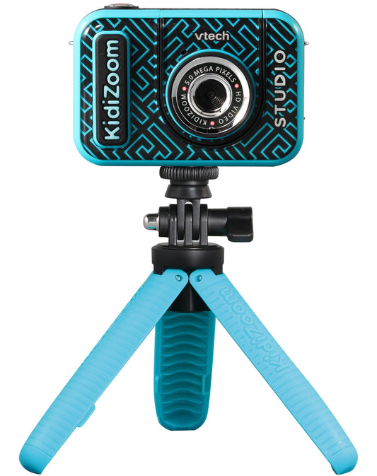 VTech KidiZoom Studio (Albastru) - Cameră video pentru copii cu jocuri distractive, cameră digitală cu efecte speciale, baterie reîncărcabilă, cadou ideal de Crăciun pentru băieți și fete de 5 ani+.