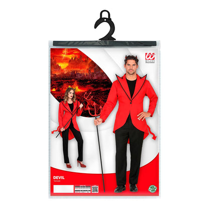 W WIDMANN MILANO Party Fashion Costum de Halloween Frac roșu cu coadă de diavol XXL unisex